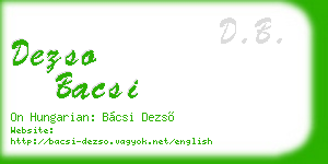 dezso bacsi business card