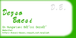 dezso bacsi business card